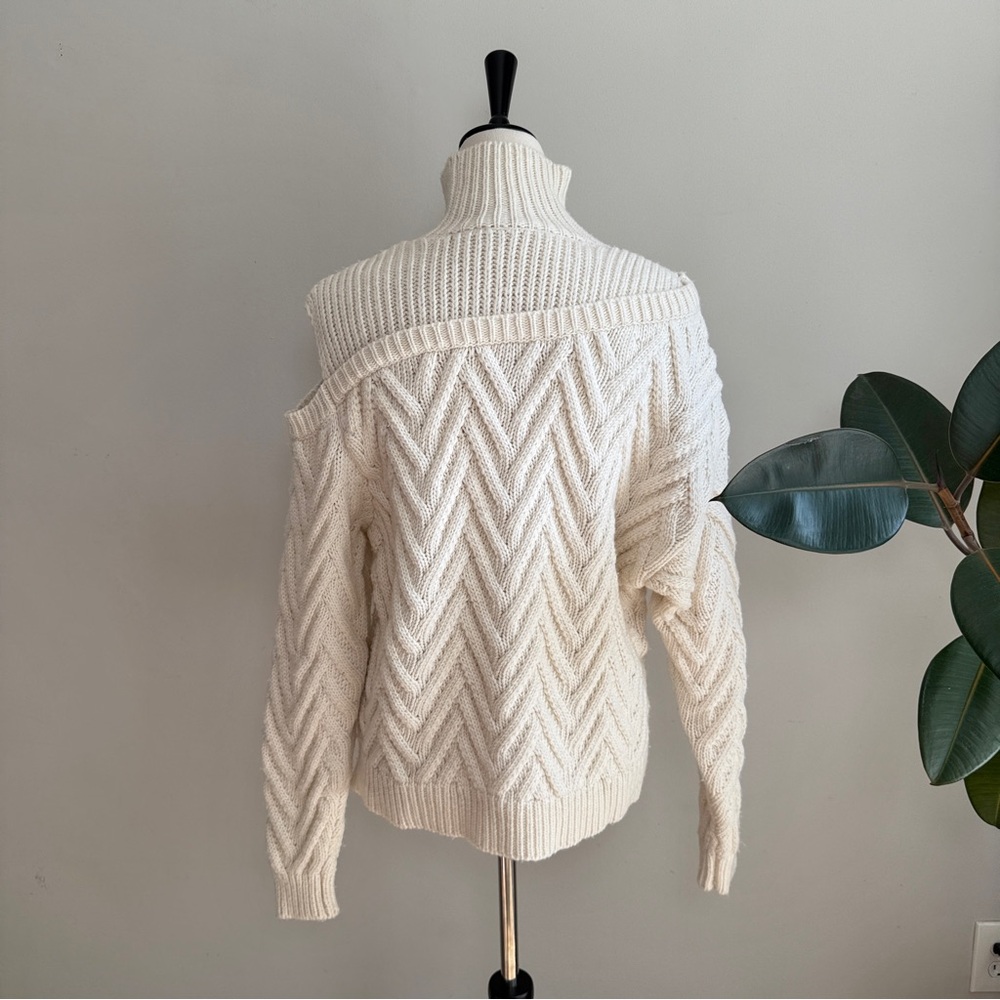 Saks 5th Avenue Gestuz Chunky Asymmetrical Cable Knit Sweater - Picture 8 of 11